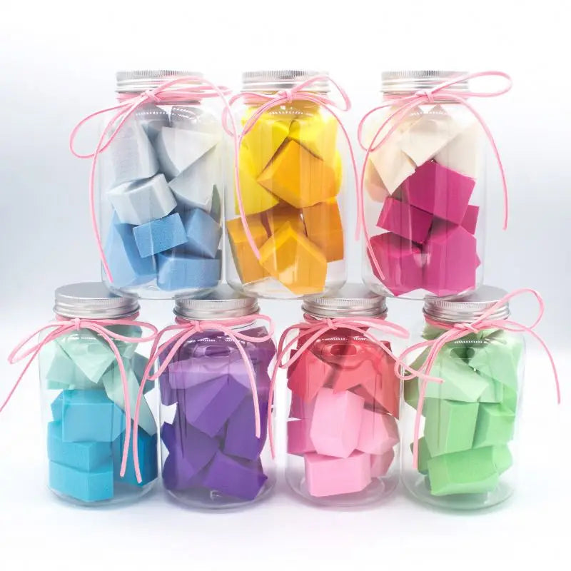 Private Label 12Pcs/Box Macaron Color Blending Sponge Foundation Cosmetic Powder Puff Sponge Hydrophilic Makeup Sponge Set