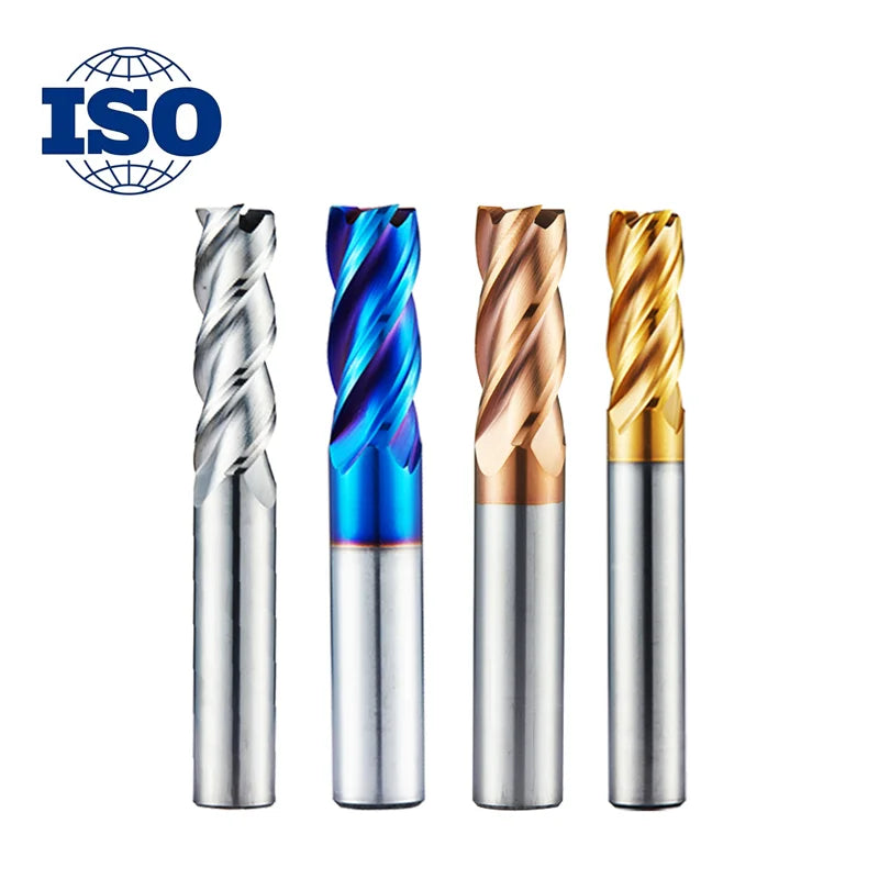 HRC 50 60 65 CNC End Mill Tungsten Carbide Milling Cutter AITiN/TiAIN Coating End Mills CNC  Steel Aluminum End Mill