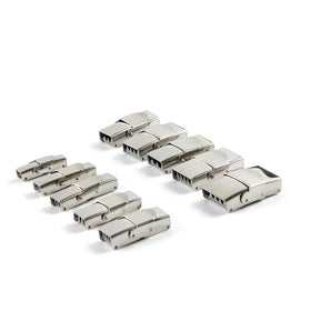 Stainless Steel Metal Clasp Braided Leather Rope Bracelet Connection Buckle Clasps for Jewelry Making