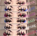 Wholesale 25MM Mink Lashes With Glitter Colored 3d Mink Lashes Party Glitter Color Strip Mink Lashes