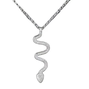 New 925 Sterling Silver Zircon  Snake Necklaces Pendant Fashion Sterling Silver Jewelry Statement for Women