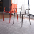 Nordic Acrylic Transparent Stackable Hotel Wedding Dining Chairs with Armrest for Restaurant