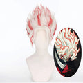 Wholesale Dandadan Cosplay 35cm Short White Red Mixed Okarun Wig Synthetic Anime Heat Resistant Hair Cosplay Wig