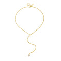 KN4093 Peishang Wholesale Jewelry 925 Sterling Silver Gold Plated Y Bezel Lariat Bead Chain Natural Freshwater Pearl Necklace