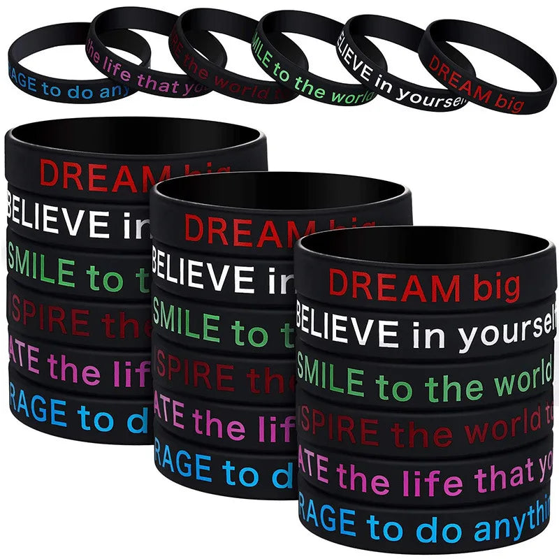 Factory Price Inspirational Word Silicone Wristband Black History Month Commemorative Rubber Bracelet for Promotional Wristbands