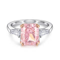 High-End Classic Rhodium Plated 925 Sterling Silver 8A CZ Engagement Ring with Iced Flower Cut Wedding & Party Jewelry