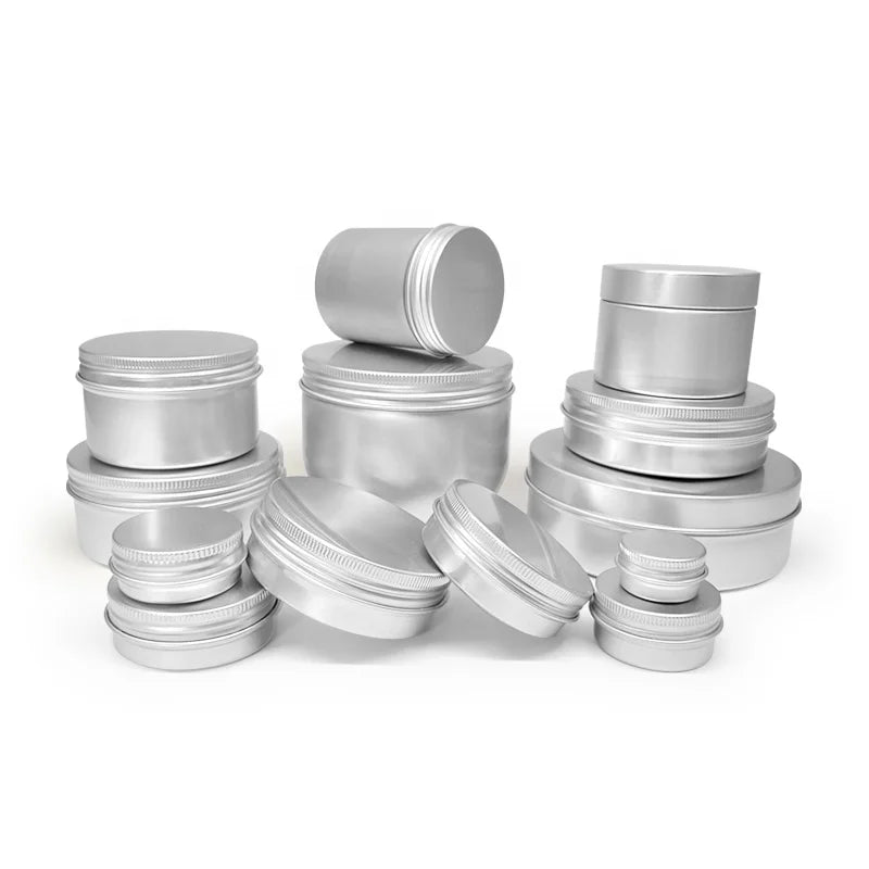 30ml 60ml 150ml 200ml 250ml Silver Round Tin Can Beard Balm Tins  Aluminum Cream Jar Aluminium Jar Cosmetic
