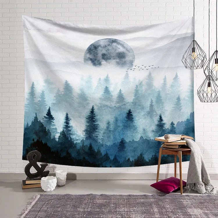 Tarot Astrology Witchcraft Hippie Mandala White Black Sun Moon Mandala Skull Ancient Witchcraft Hippie Tapestry Wall Mount Sheet