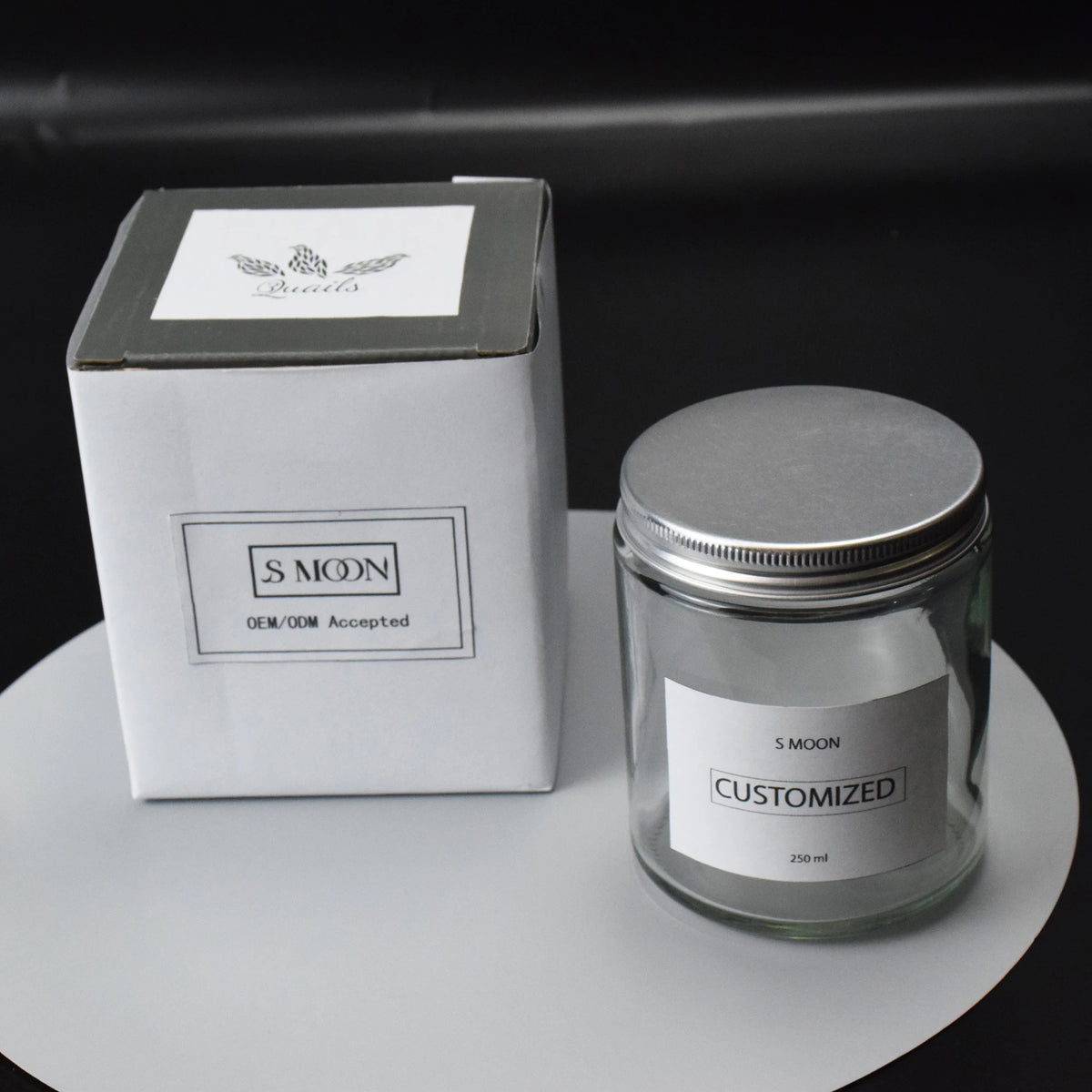 Luxury Wholesale Screw Lid Glass Container Food Canning Candle Making Jar 8oz Glass Straight Sided Glass Cream Jars
