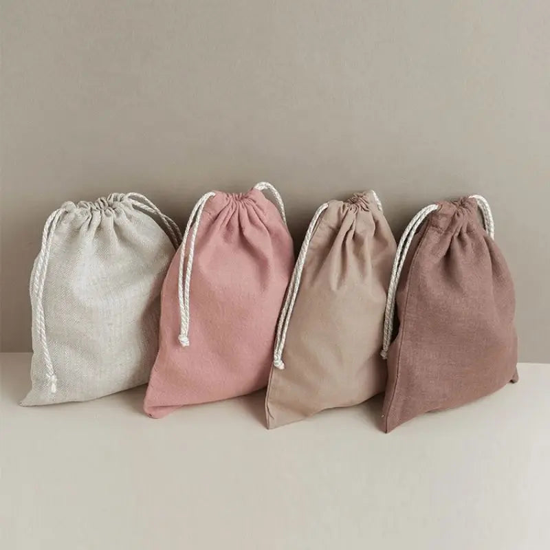 Wholesale Cotton Cosmetic Pouch Clear Christmas Gift Canvas Tote Drawstring Bags