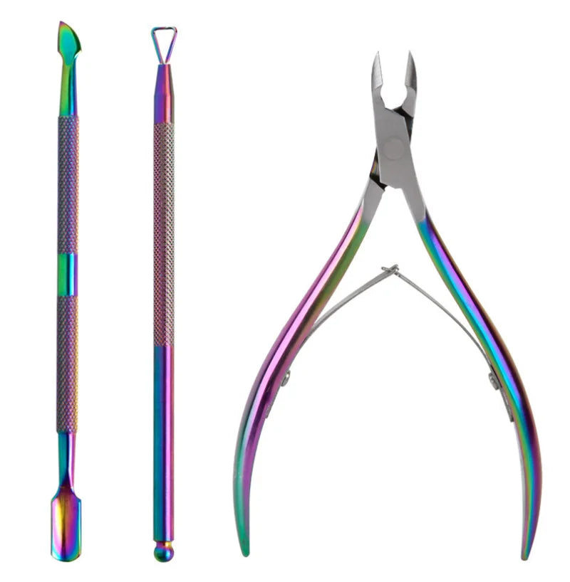 Custom logo Professional Stainless Steel 3pcs Nail Cuticle Nippers Set Nail Beauty Tools
