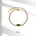 HOVANCI Zircon Charm Bracelet Bulk Collier Et Bracelet Pour Femme 18k Gold Plated Stainless Steel Bracelet for Women