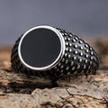 Acero Inoxidable Biker Rings Stainless Steel Rock Roll Black Epoxy Enamel Signet Finger Ring for Men Women Party