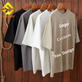 Fengway Custom 250gsm Heavyweight Cotton Oversized Unisex T-Shirts 250gsm Plain Half Sleeve Crew Neck Tee Blank Design Solid