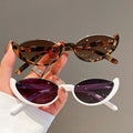 1194 Vintage Half Frame Small Oval Sunglasses for Women New Fashion Rivet Elegant Sun Glasses Frame Female Shades 2023