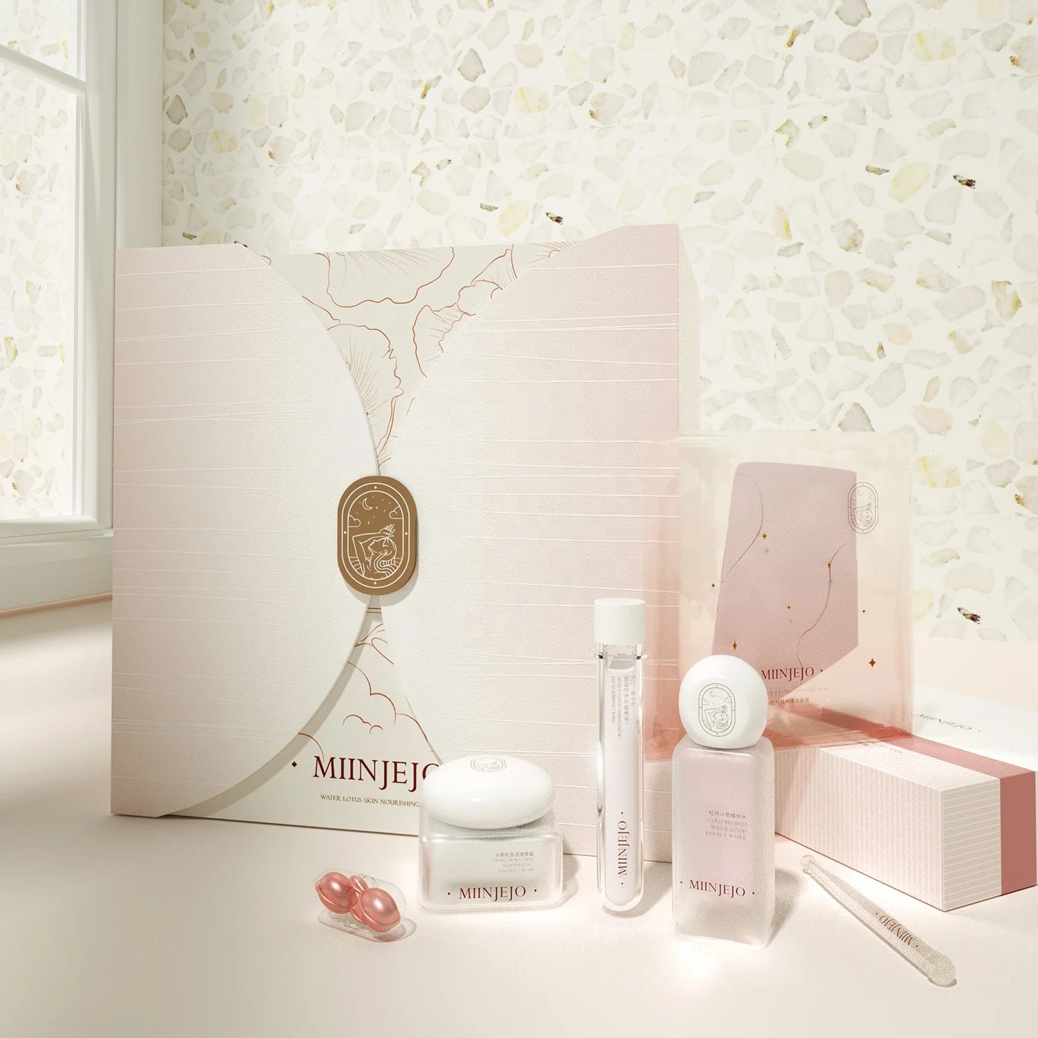 Korean MIINJEJO Water Peony Skin Nourishing Set Beauty Salon Facial Moisturizing Skin Rejuvenation Care Kit