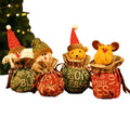 Reusable Christmas Fabric Gift Bag with Drawstring Santa-Shaped Holiday Wrapping for Biscuit Presents Box Packed