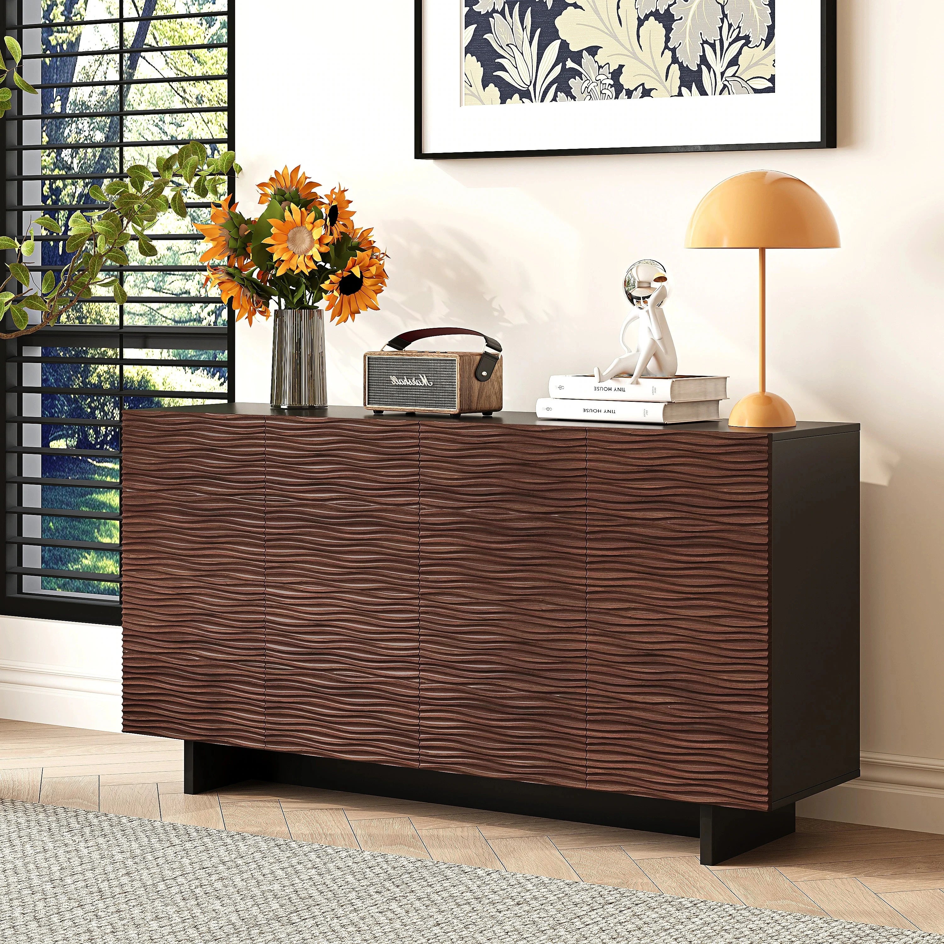 Wholesale Custom Modern Kitchen Furniture Modular Kitchen Cabinet Luxury Classic Wooden Sideboard Cabinet