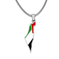 Palestine Pendant Country Map Flag Gold Necklace Collar Acero Inoxidable Al Mayor Palestine Jewelry