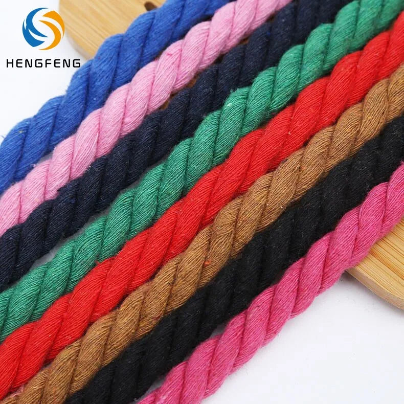 Wholesale Custom 100% Cotton Twisted Rope 3mm-20mm Colored Eco-Friendly High Tenacity Decorative Macrame Cord for Shoes Bags