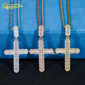 Ready to Ship Wholesale Hip Hop Jewelry 925 Sterling Silver Baguette VVS Moissanite Cross Pendant
