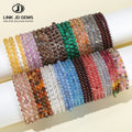 JD GEMS Semi Precious Gemstone Stretch Bangles Collection Natural Quartz Moonstone Agate Lapis Lazuli Multi-Layer Bead Bracelet