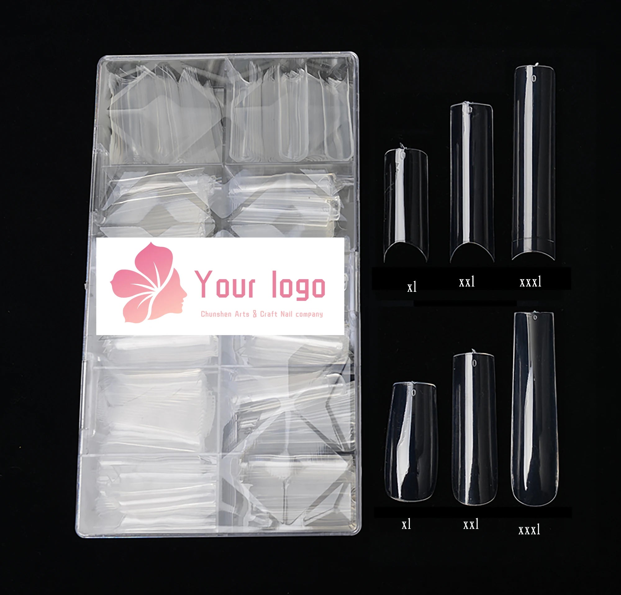 500pcs XXXL Extra Long ABS False Nail Tips Square Natural Half Full Cover No C Curve Straight Square Nail Tips