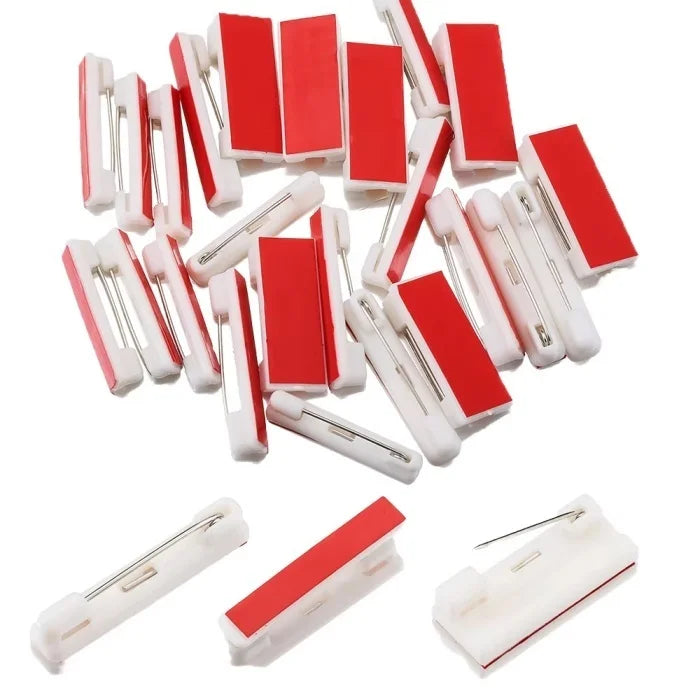 22 32 37 mm White Plastic Adhesive Bar Safety Brooch Pin DIY Name Tag Plate for Crafting Personalized Craft Items
