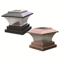 Hot Sale 6x6 Garden Decoration Deck Lamp Black IP65 2 Mode Bright LED Solar Column Light