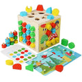 Factory Educational Montessori Screw Wooden Toys Kids Color and Shape Recognition Intelligence Box Shape Matching Toys