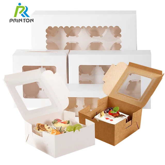 Printon 9 12 Count Custom Printed Muffin Packaging Cupcake Bouquet Box 12 and 6holes