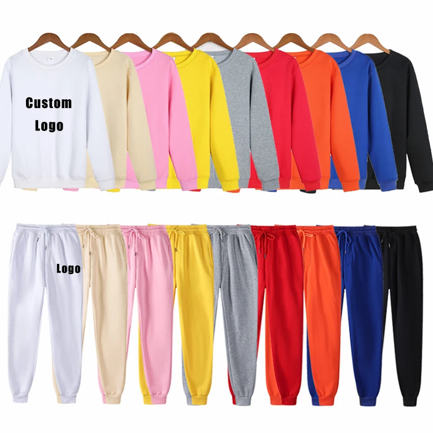 Custom Crew Neck Crewneck Sweatshirts Men's Pullover Hoodies & Sweatshirts Plain Blank Hoodies Set Custom logo Hoodies Unisex