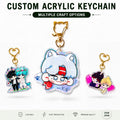 Custom Anime Keychain UV Printing Hologram Women Accessories Bag Acrylic Cartoon Friends Promotion Gifts Light Weight
