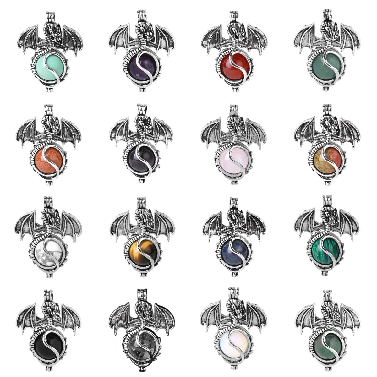 Wholesale Price Newly Style Natural Stone Copper Pterosaur Charms Gemstone Pendant for Jewelry Making