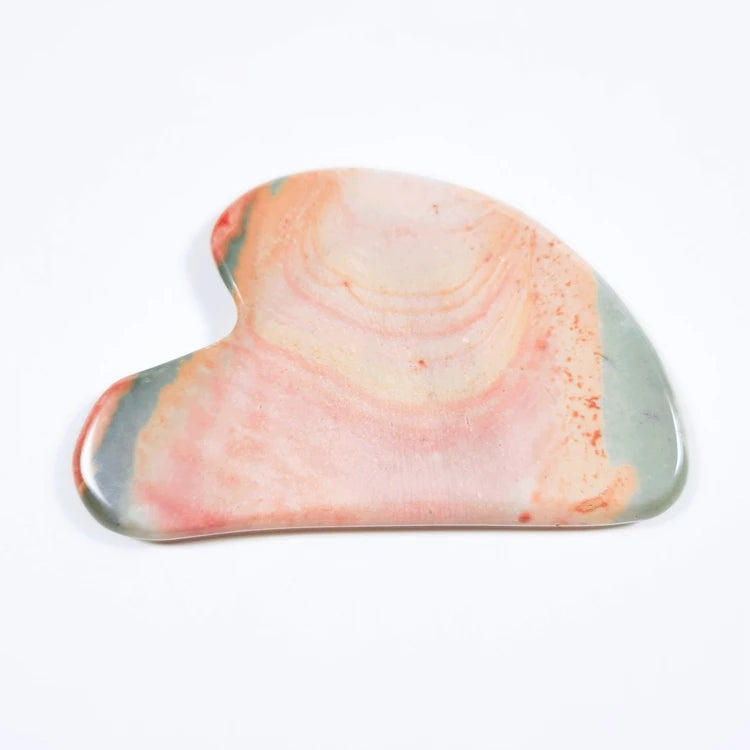 Huiying Hot Sell Mookaite Jasper Massage Scraping Plate Heart Shape Shape Gua Sha Massage