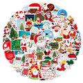 100 Pcs/Bag Cute Cartoon Christmas Kids Sticker for Laptop Custom Waterproof Luggage Skateboard Toys Book Santa Claus Stickers MegaBDM