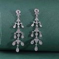 Fashion 925 Sterling Silver Setting Cubic Zirconia Women Earrings Drop Earrings