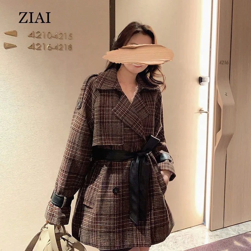 Plaid Windbreaker Jacket Female Spring Retro Temperament Korean Style Small Design Sense Suit Jacket