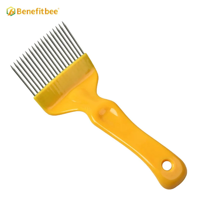 Apiculture Tools Stainless Steel Yellow Honey 18pin Straight Uncapping Fork