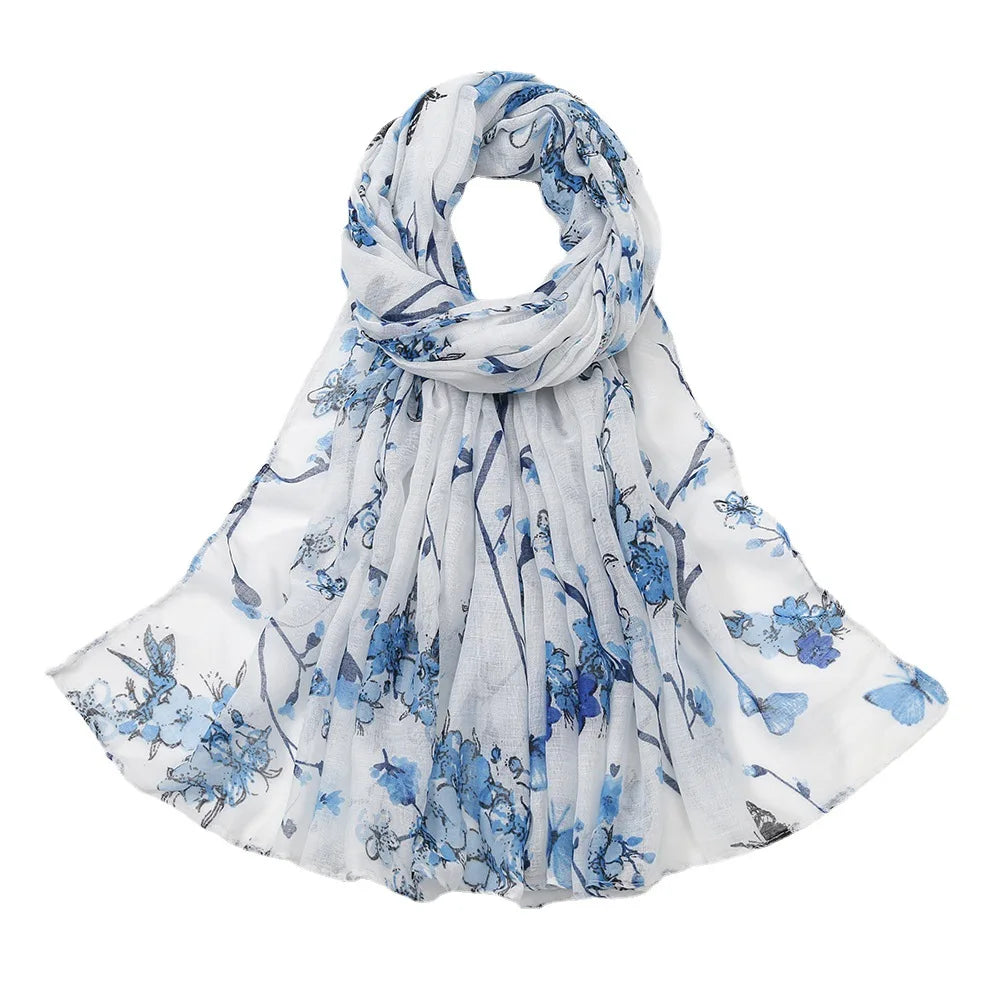 2022 New Pattern Cheap Women Viscose Scarf Long Shawl Printed Hijab Cotton Voile Wrap Scarves