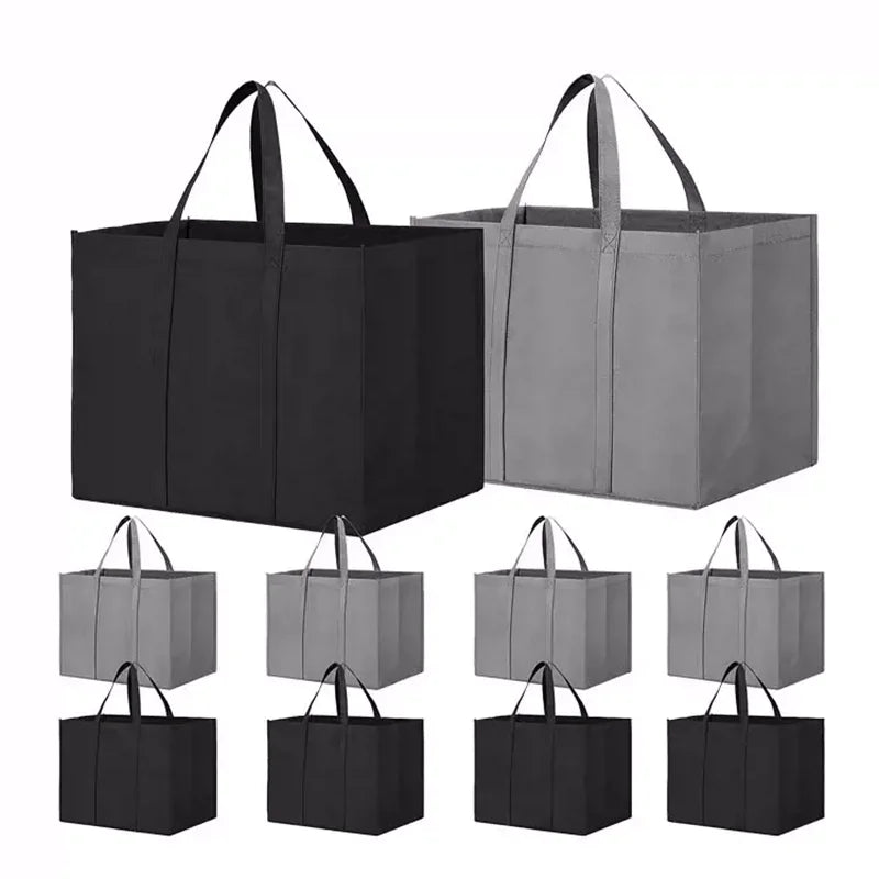 In Bulk Multifunctional Large Reusable Grocery Bags Foldable Long Handle Tote Non Woven Shopping Bag