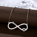 Trendy Custom Infinity Name Stainless Steel Friend Family Arabic Calligraphy Necklaces Personalize Infinite Stainless Steel