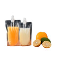 Disposable Printed 250ml 500ml 1L PET Soft Fruit Juice Stand-up Packaging Reusable Juice Spout Pouch for Water Mineral Champagne