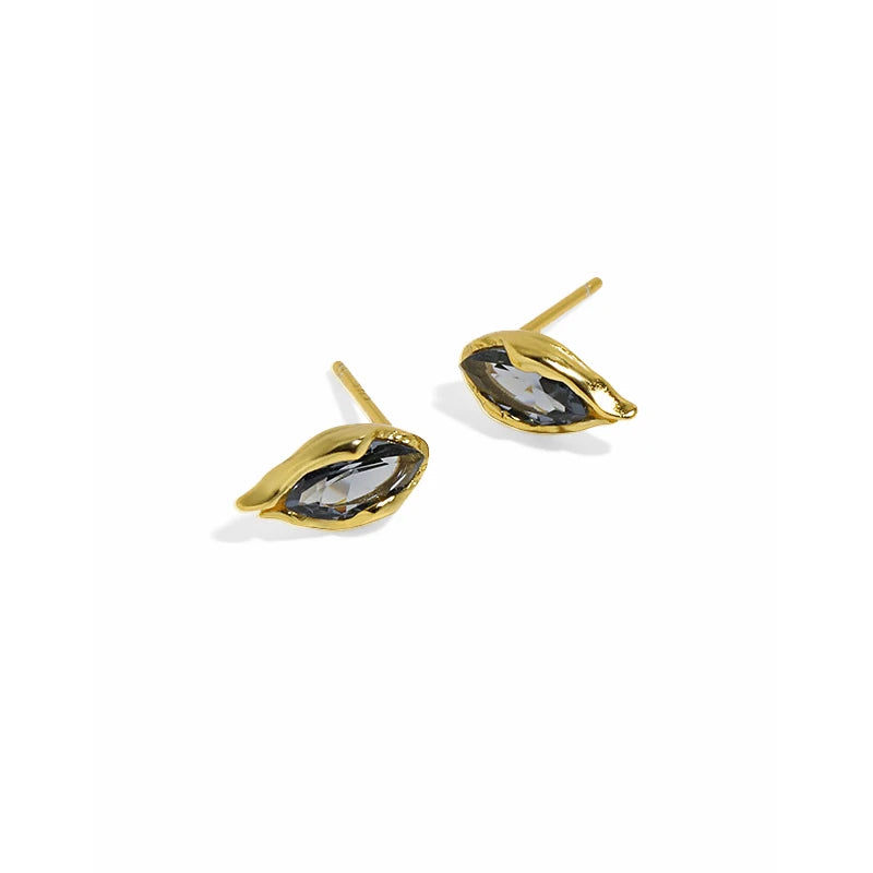 925 Sterling Silver Eye Stud Earrings with Olive Stone Tiny  Eye Stud Earrings Lucky Eye Stud Earrings