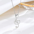 Personalized Simple Note Pendant 925 Sterling Silver Musical Symbol Clavicle Chain Necklace for Women