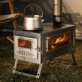 Titanium Folding Tent Stove Wood Burning Stove Ultralight 1mm Thick Plate Backpacking Camping Hunting Pipe Included