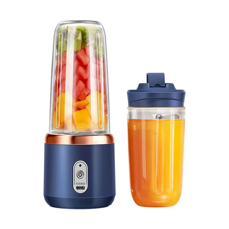 2024 Popular USB Blender Juicer 400ml Blue Pink Mini Electric Portable Hand Rechargeable Travel Fruit Juicer Extractor