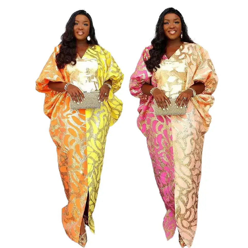 New Africa Clothing Fashion African  Dress Jacquard Fabric Boubou Dress Plus Size Luxury Kaftan Dresses for Women