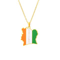 Fashion Jewelry Gold Stainless Steel Cote Divoire Map Necklace