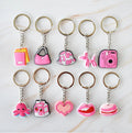 PVC Keychain Pink Key Rings Accessories Keychain Fit Adult Car Keys Kids Party Gift Trinkets Cute Keychain